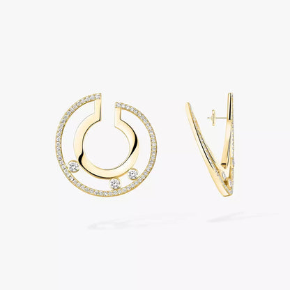 [Royal&Vicky] Move Romane Small Diamond Hoop Earrings