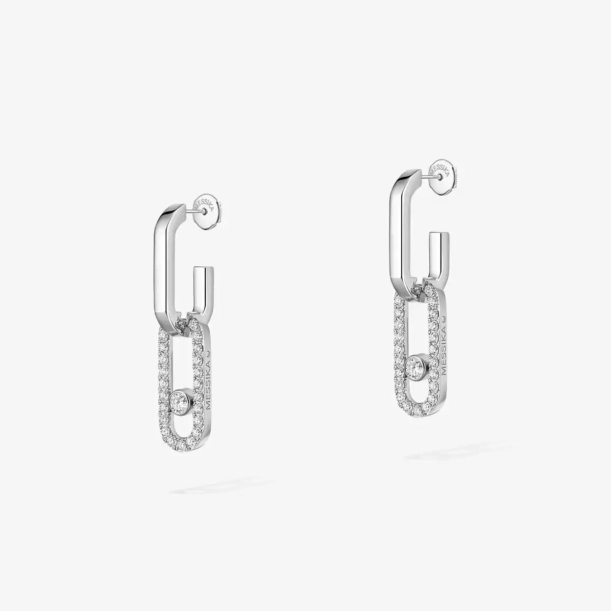 [Royal&Vicky]Move Link Diamond Earrings