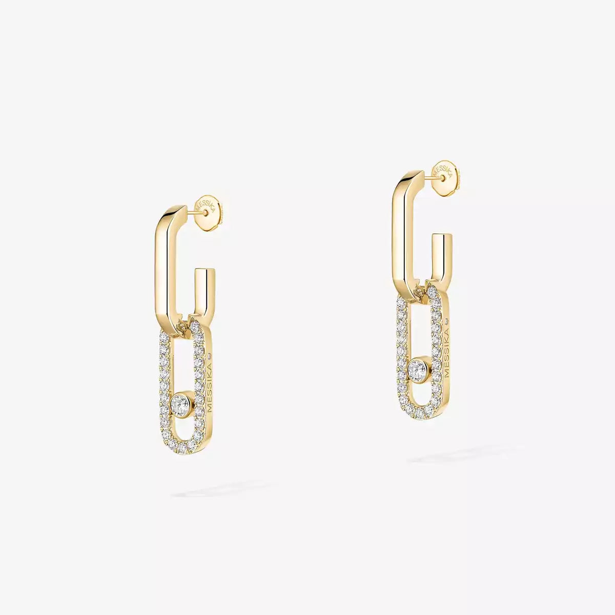 [Royal&Vicky]Move Link Diamond Earrings
