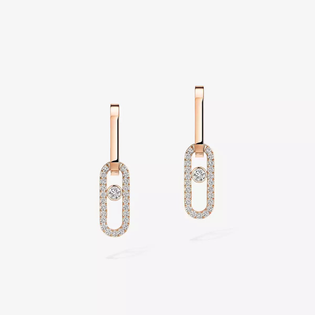 [Royal&Vicky]Move Link Diamond Earrings