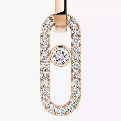 [Royal&Vicky]Move Link Diamond Earrings
