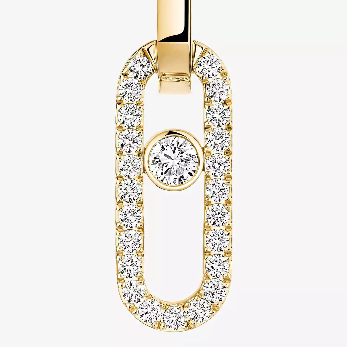 [Royal&Vicky]Move Link Diamond Earrings