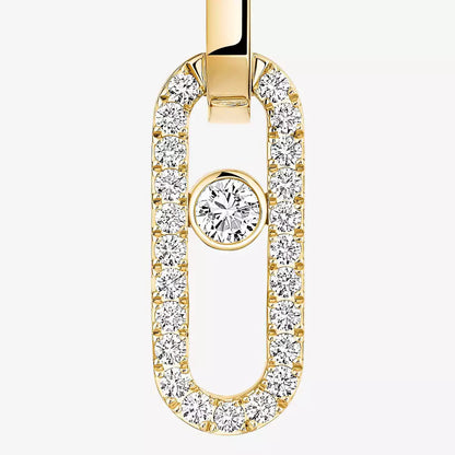 [Royal&Vicky]Move Link Diamond Earrings
