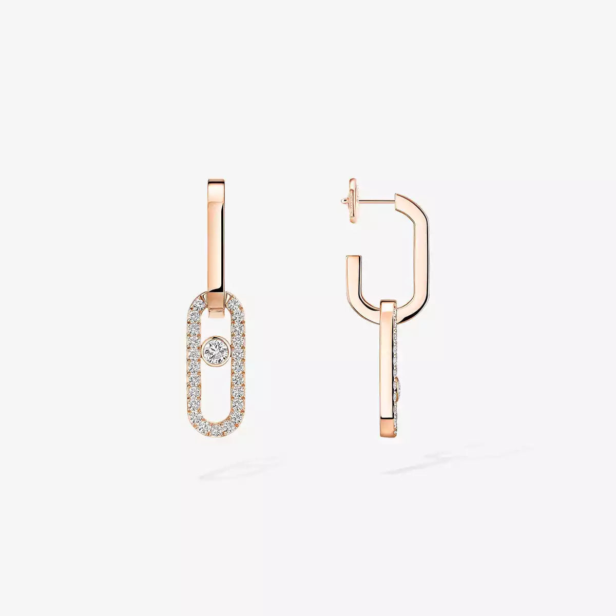 [Royal&Vicky]Move Link Diamond Earrings