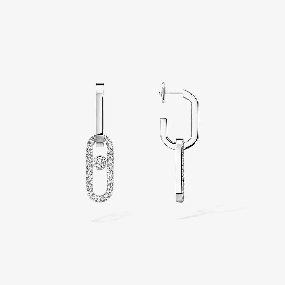 [Royal&Vicky]Move Link Diamond Earrings