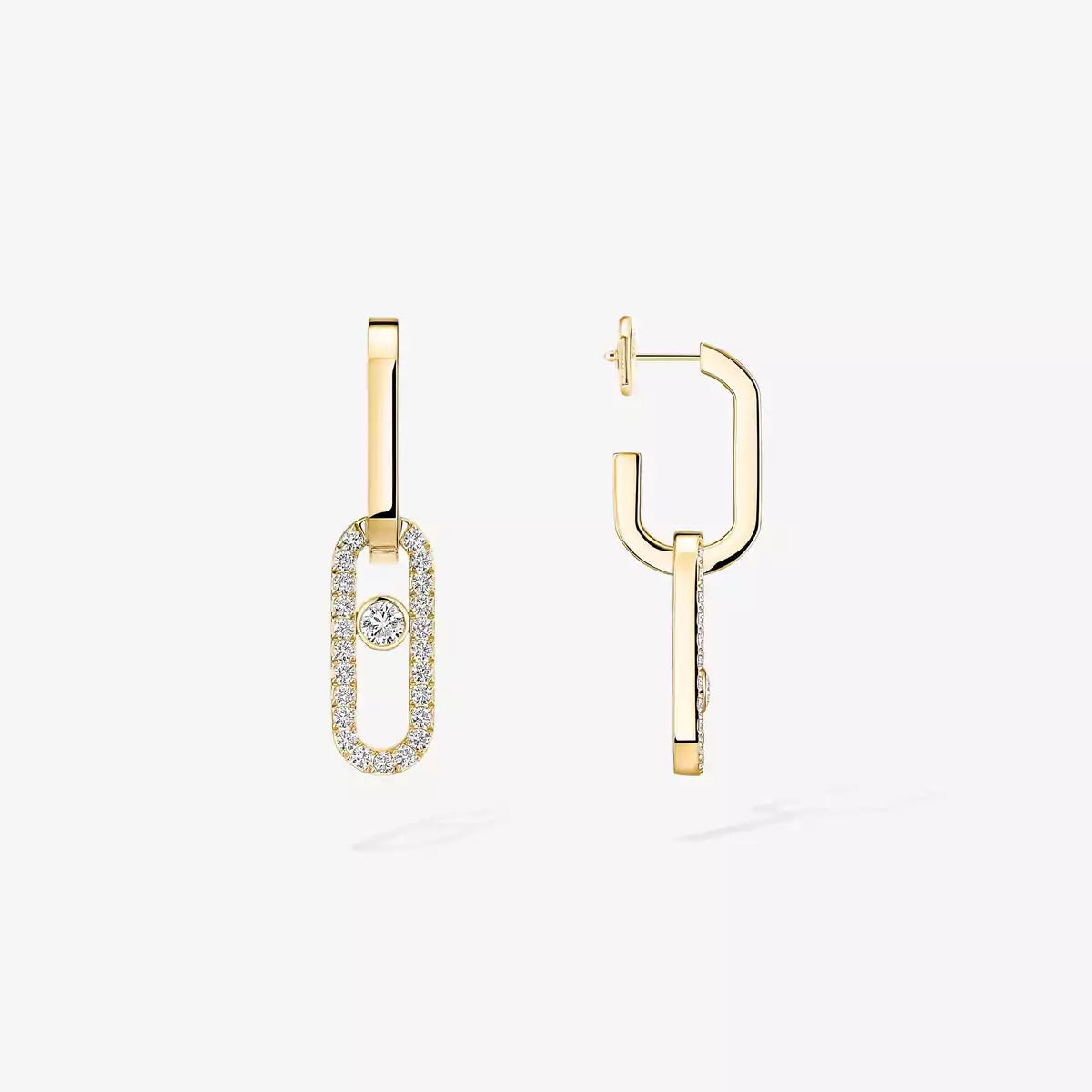[Royal&Vicky]Move Link Diamond Earrings