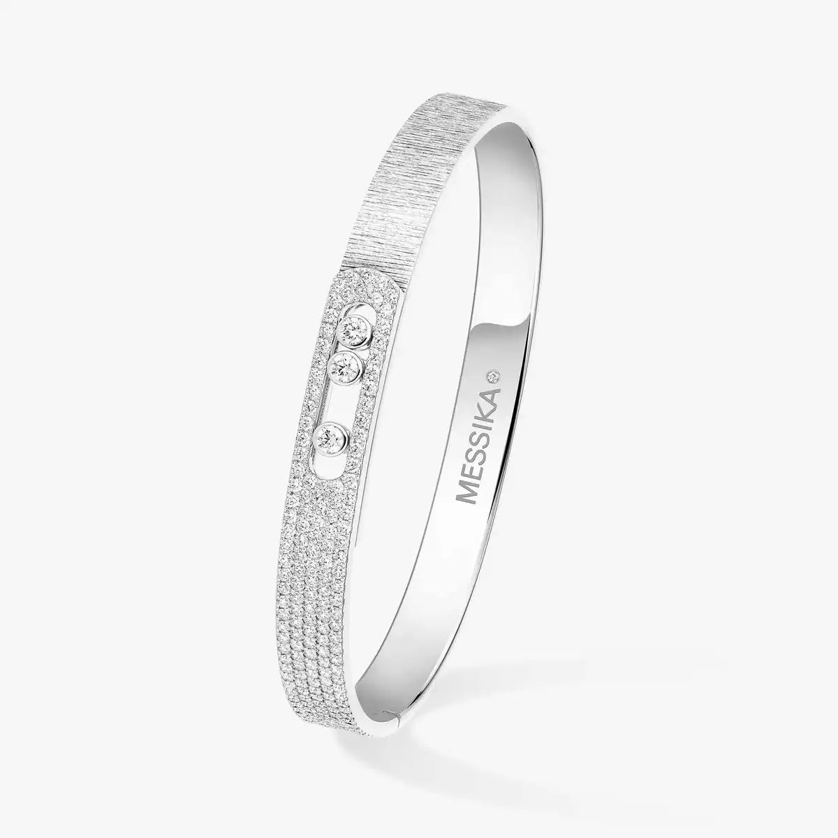 [Royal&Vicky]Move Noa Ciselé half pavé bangle