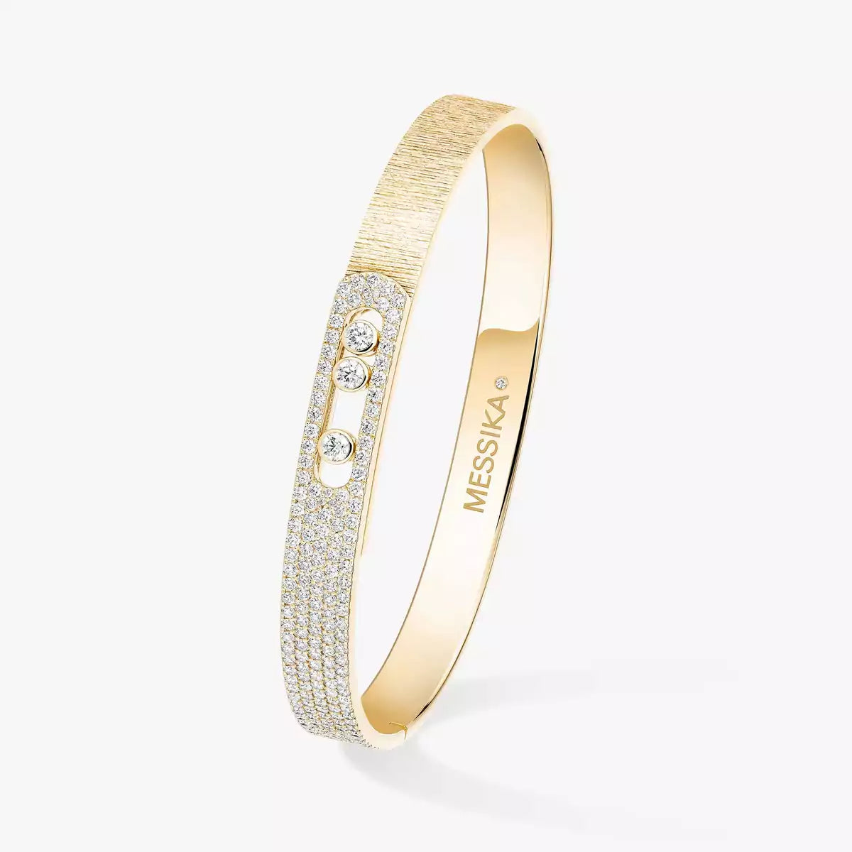 [Royal&Vicky]Move Noa Ciselé half pavé bangle