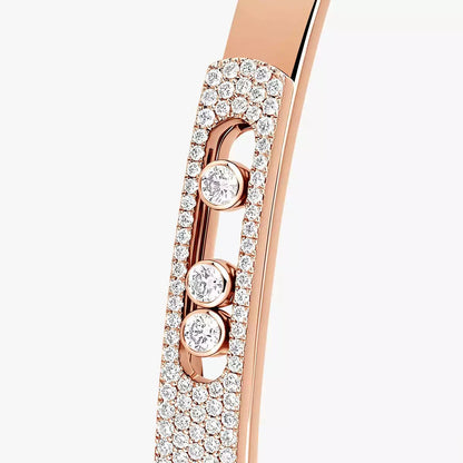 [Royal&Vicky]Move Noa Rose Gold Pavé Diamond Bangle Bracelet
