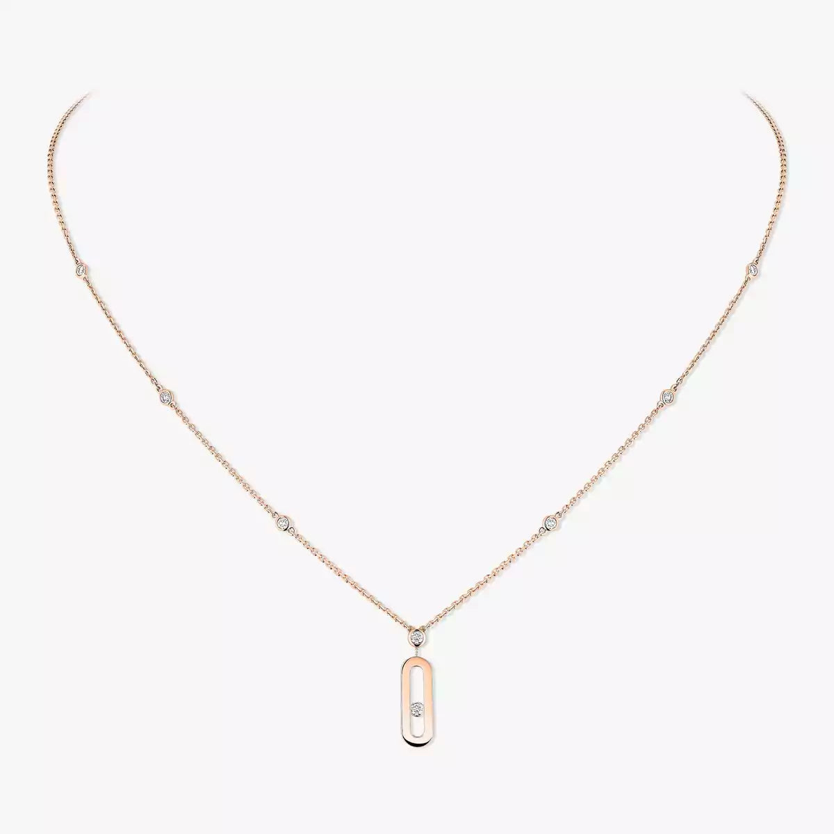 [Royal&Vicky] Move Uno Gold Diamond Long Necklace