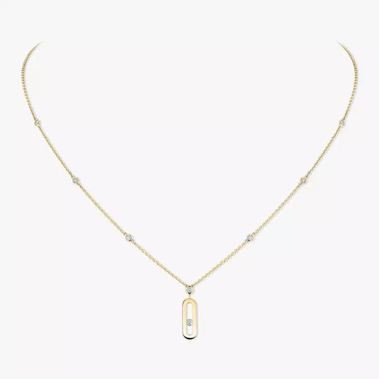 [Royal&Vicky] Move Uno Gold Diamond Long Necklace