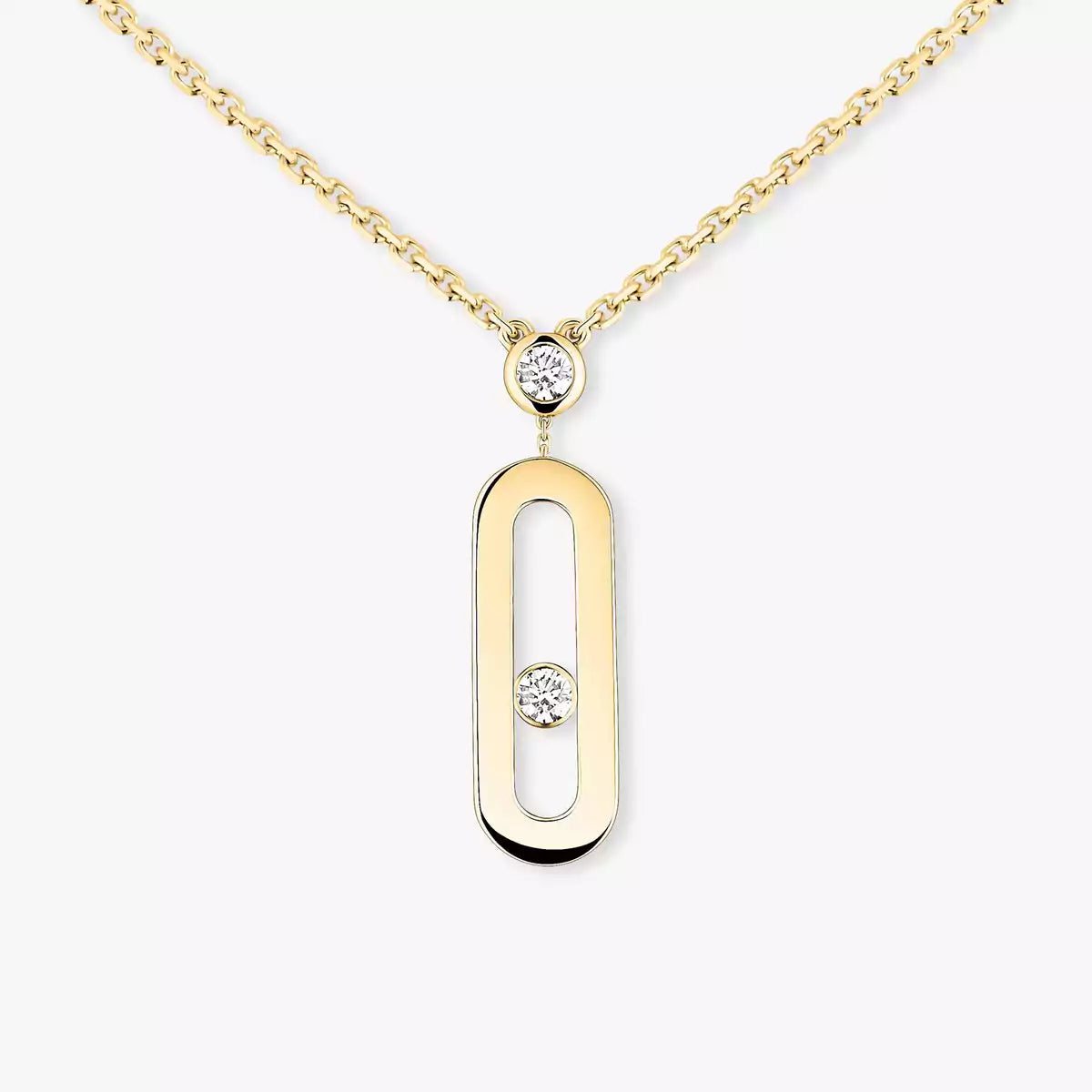 [Royal&Vicky] Move Uno Gold Diamond Long Necklace