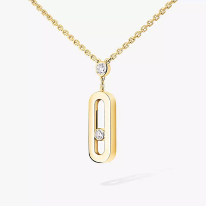 [Royal&Vicky] Move Uno Gold Diamond Long Necklace
