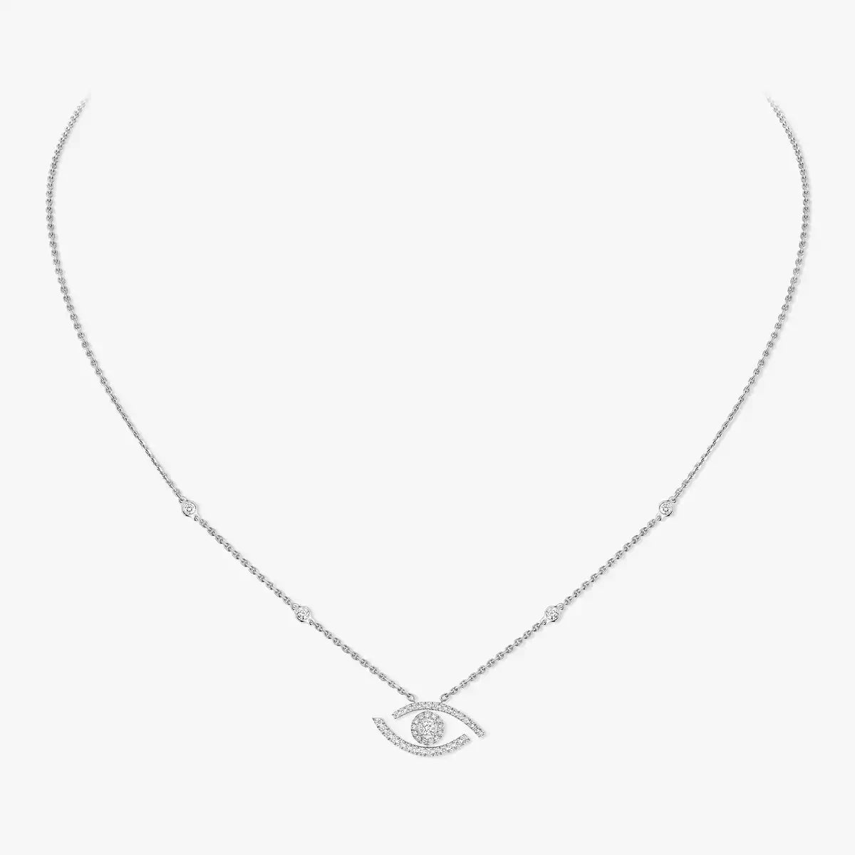 [Royal&Vicky]Pave_ Diamond Necklace Lucky Eye