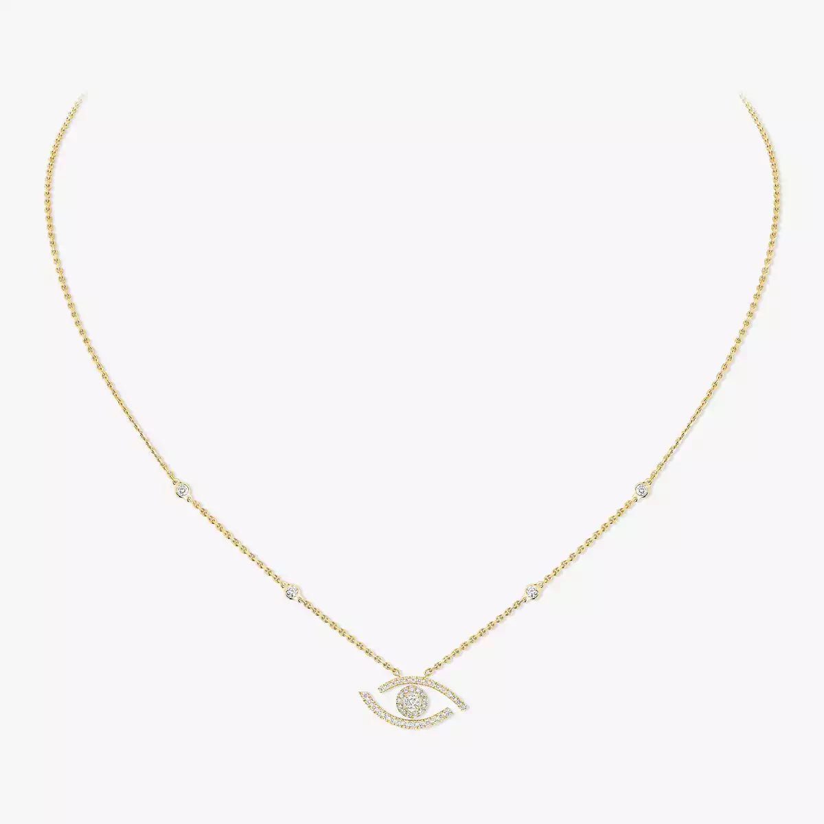 [Royal&Vicky]Pave_ Diamond Necklace Lucky Eye