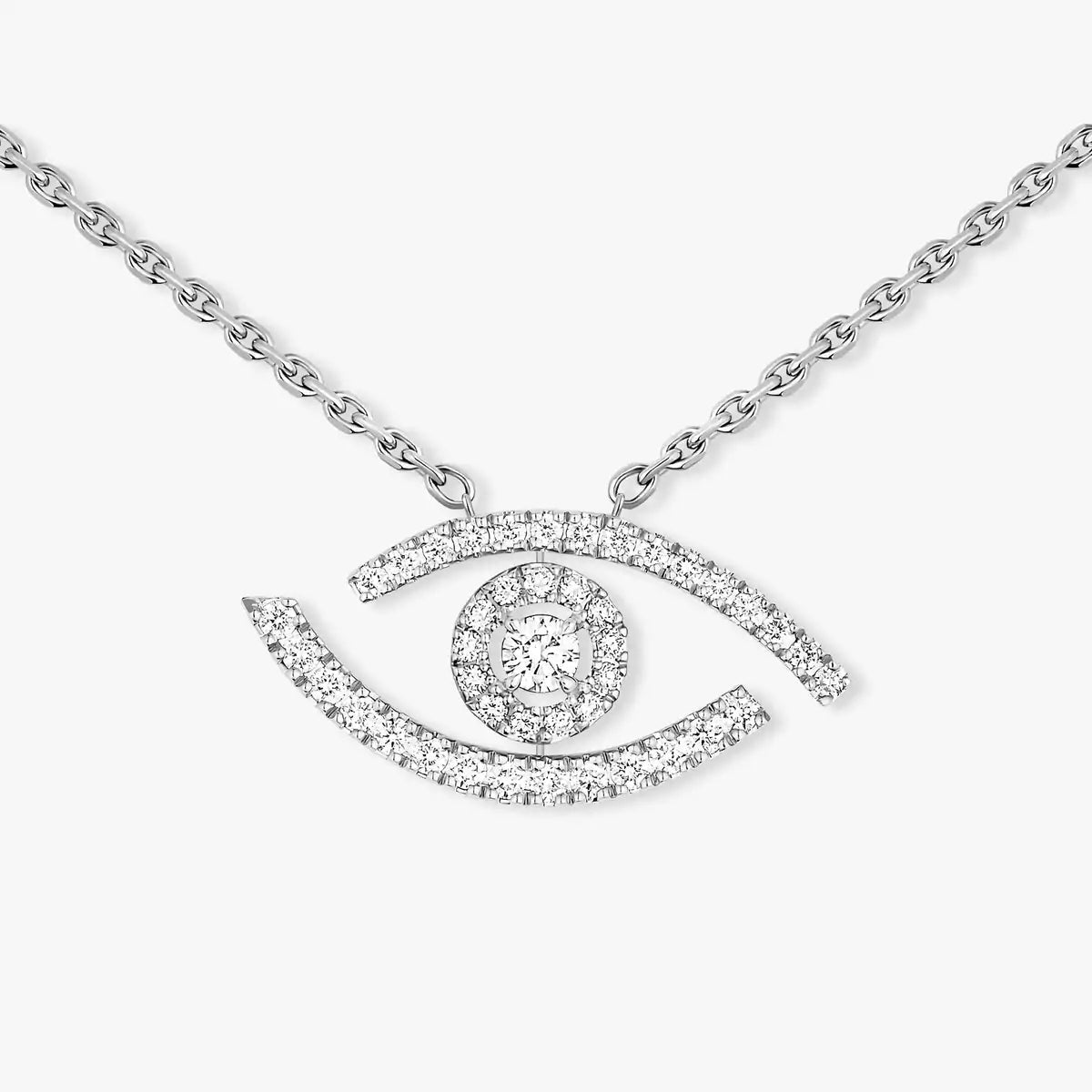 [Royal&Vicky]Pave_ Diamond Necklace Lucky Eye