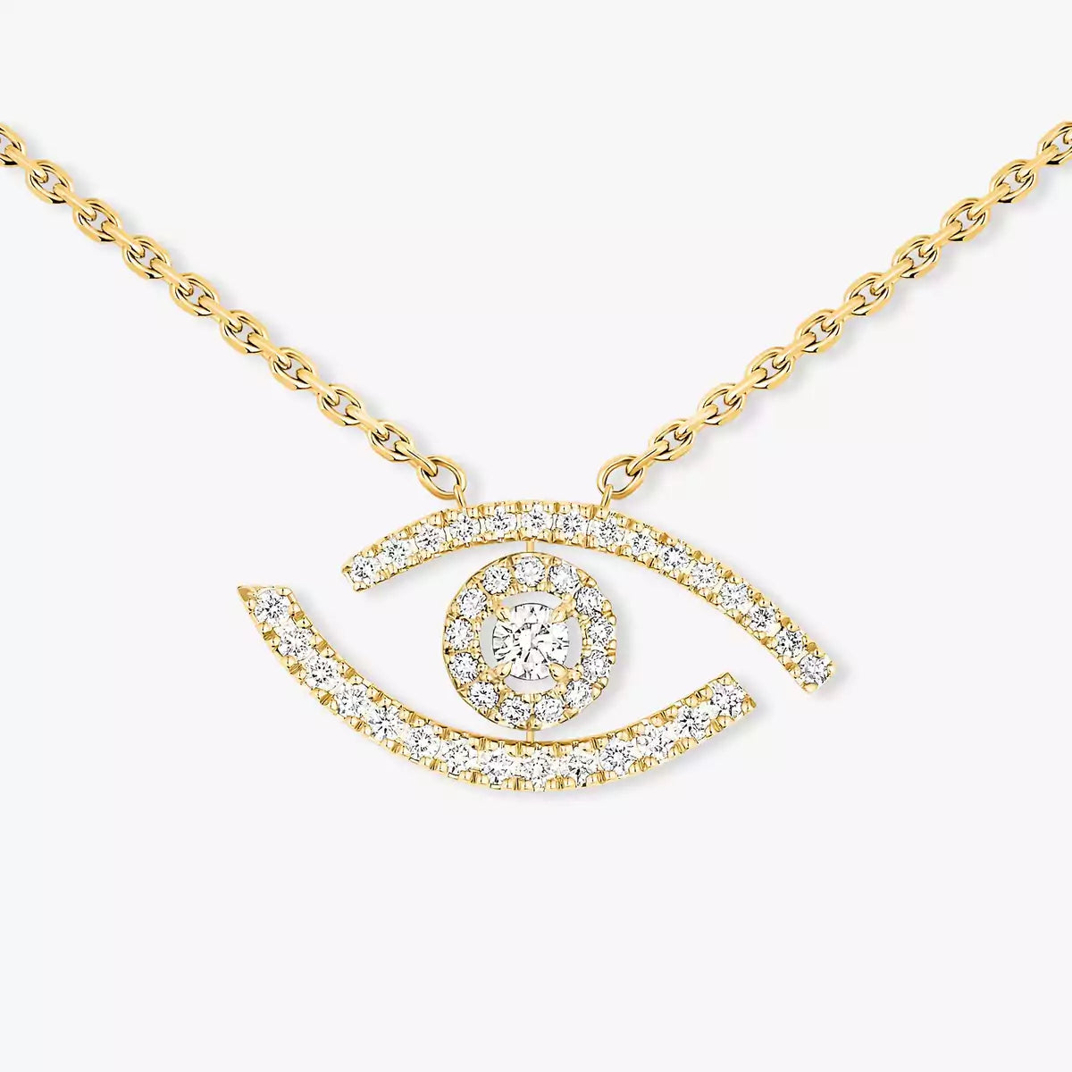 [Royal&Vicky]Pave_ Diamond Necklace Lucky Eye
