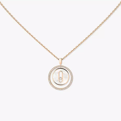 [Royal&Vicky]Lucky Move Diamond Necklace in Rose Gold and White Mother-of-Pearl