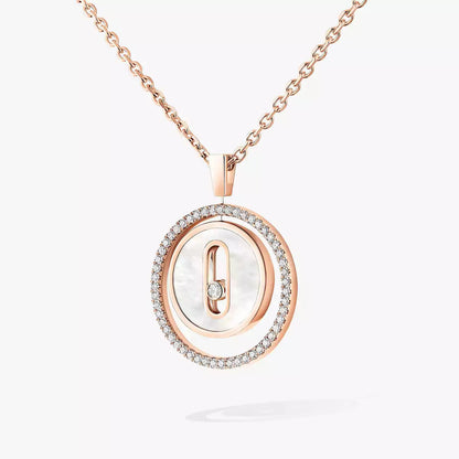[Royal&Vicky]Lucky Move Diamond Necklace in Rose Gold and White Mother-of-Pearl