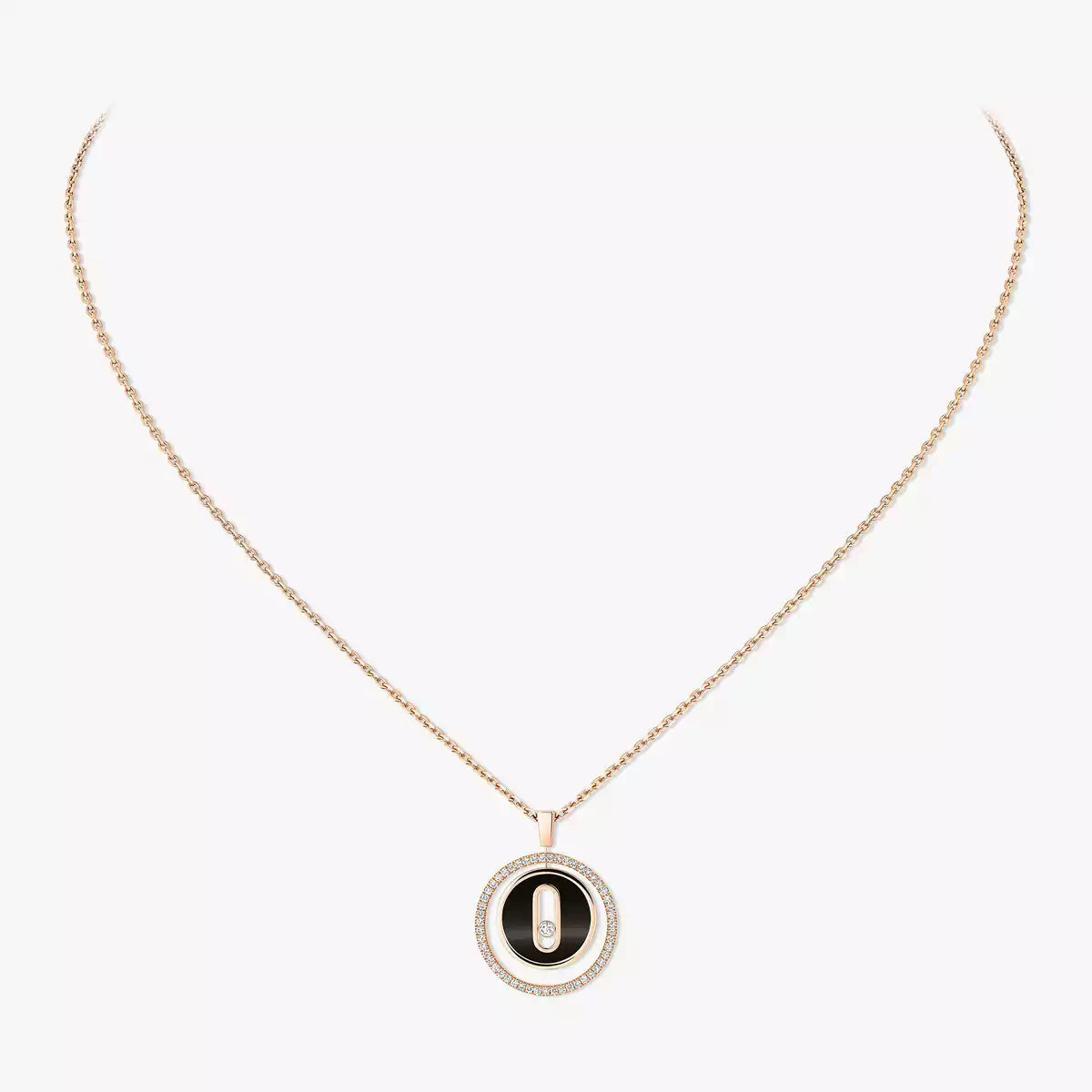 [Royal&Vicky]Lucky Move Diamond Necklace in Rose Gold and White Mother-of-Pearl