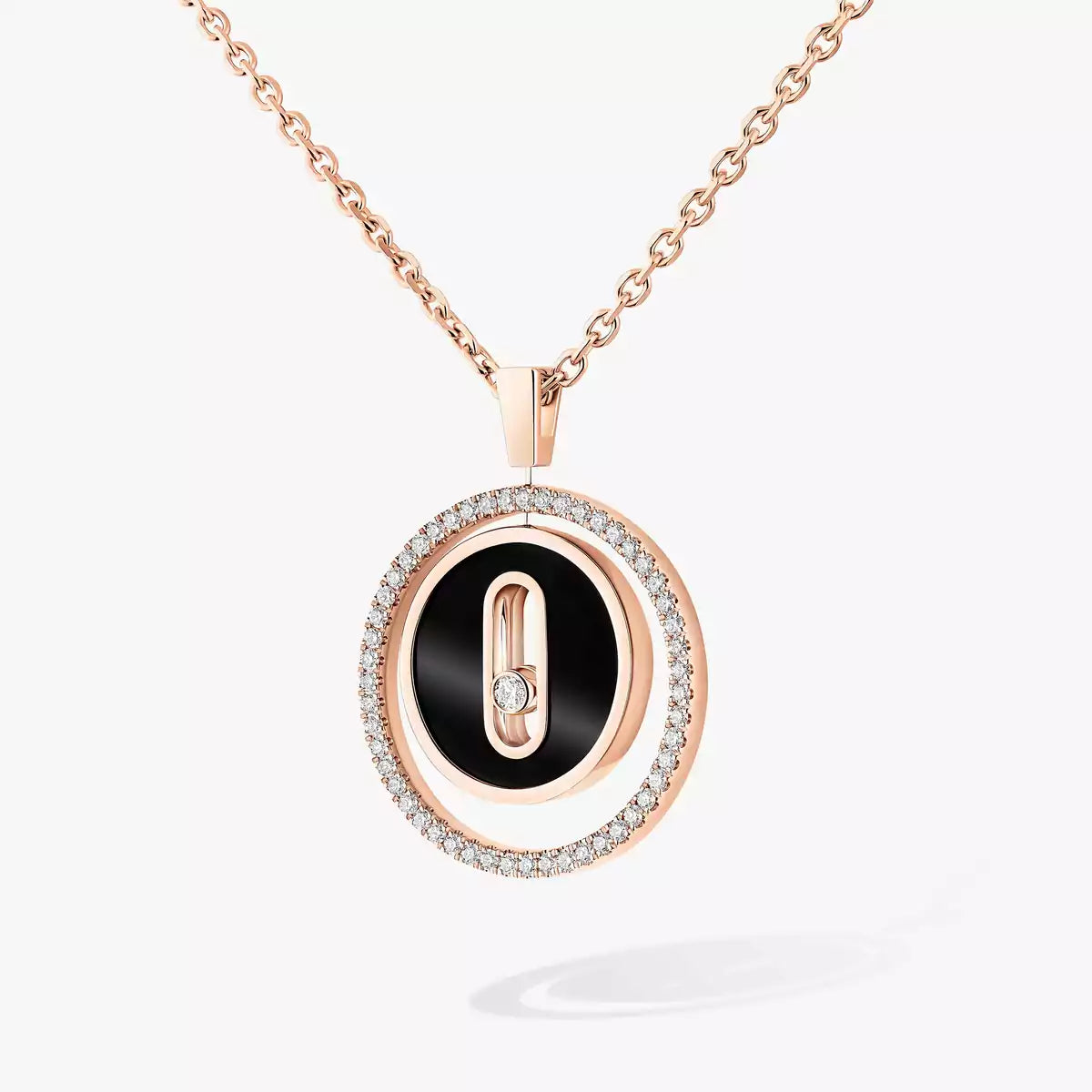 [Royal&Vicky]Lucky Move Diamond Necklace in Rose Gold and White Mother-of-Pearl