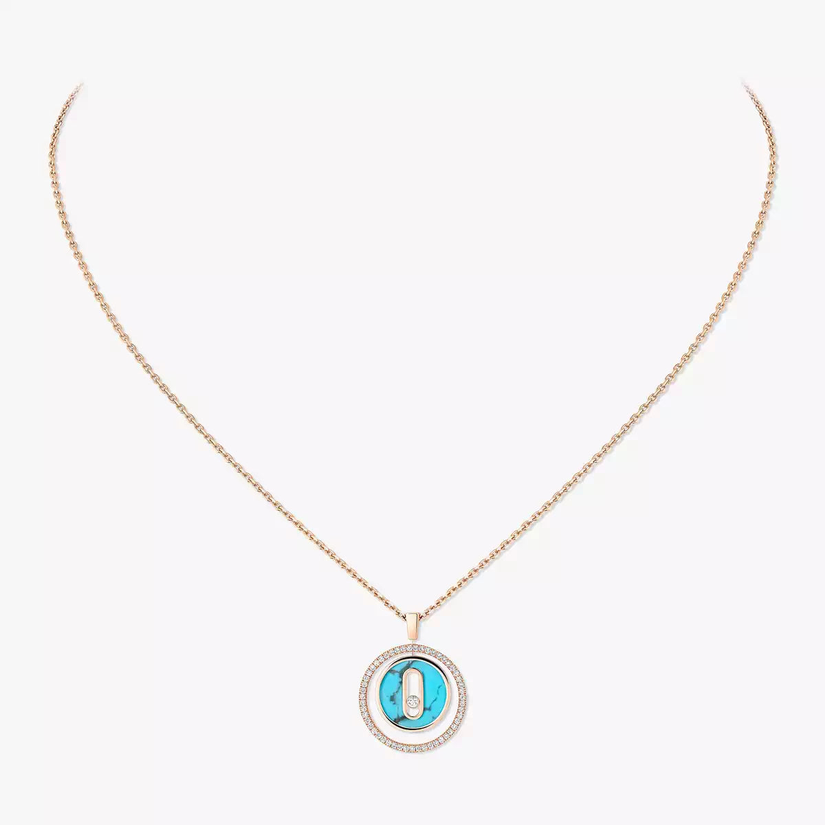 [Royal&Vicky]Lucky Move Diamond Necklace in Rose Gold and White Mother-of-Pearl
