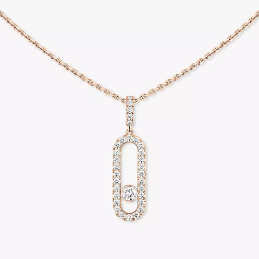 [Royal&Vicky]Move Uno Diamond Necklace in Rose Gold