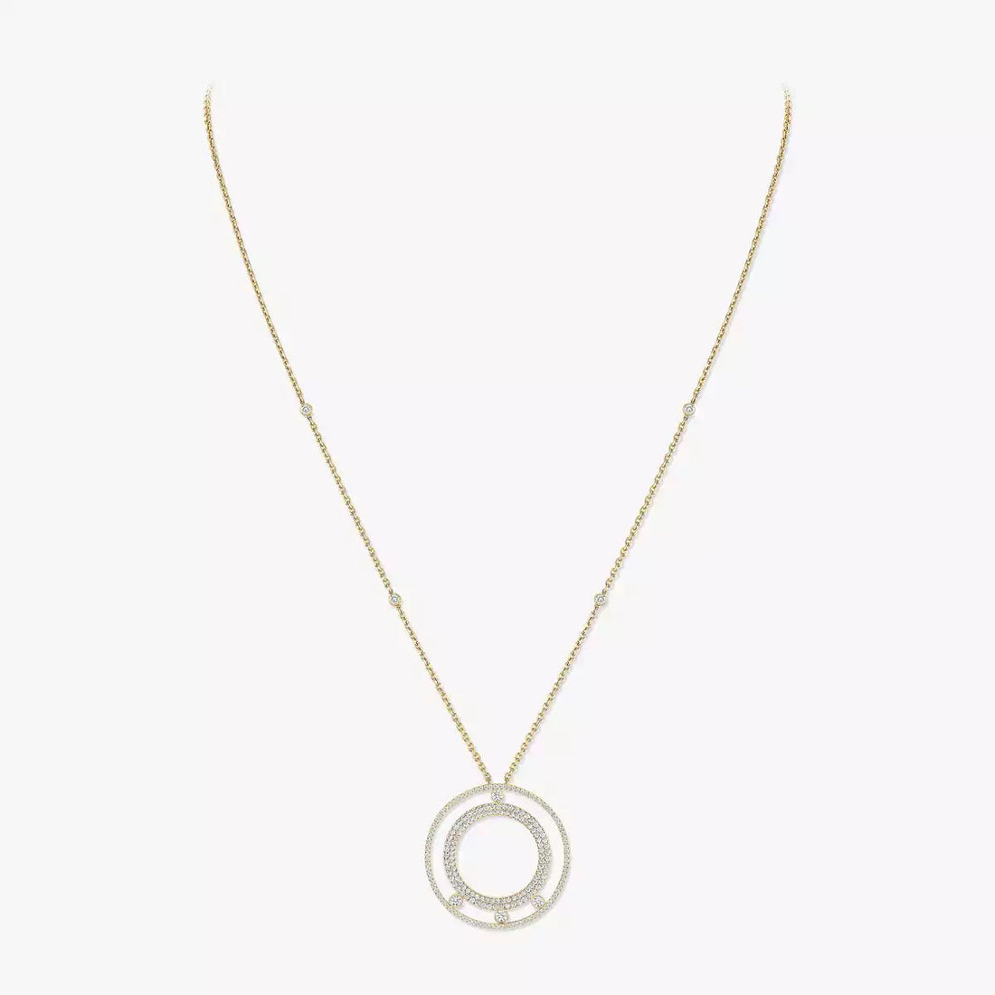 [Royal&Vicky]Move Romane Long Pave_-Set Diamond Necklace