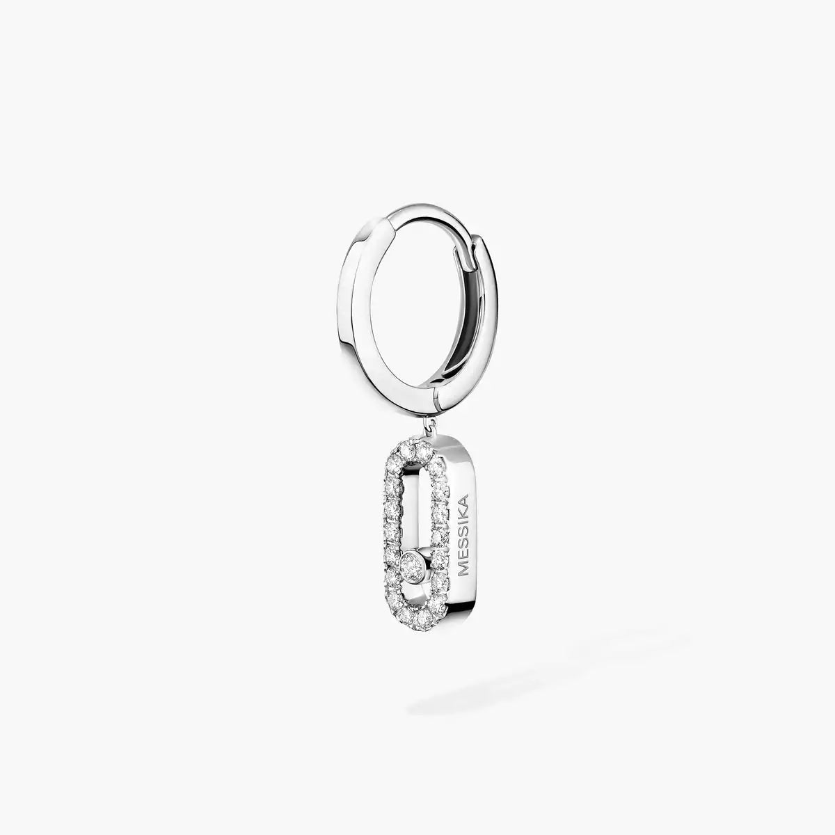 [Royal&Vicky]Move Uno Single Diamond Hoop Earring