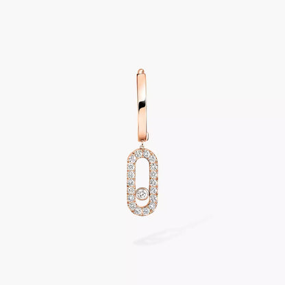 [Royal&Vicky]Move Uno Single Diamond Hoop Earring