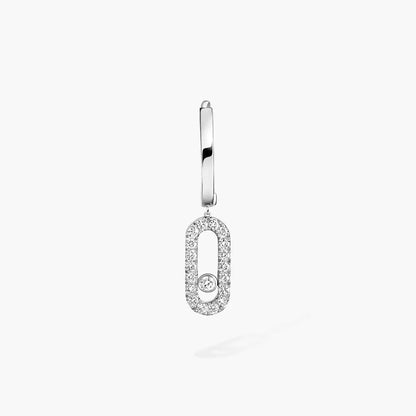 [Royal&Vicky]Move Uno Single Diamond Hoop Earring