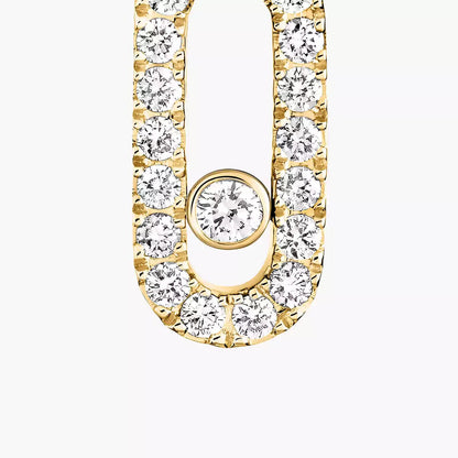 [Royal&Vicky]Move Uno Single Diamond Hoop Earring