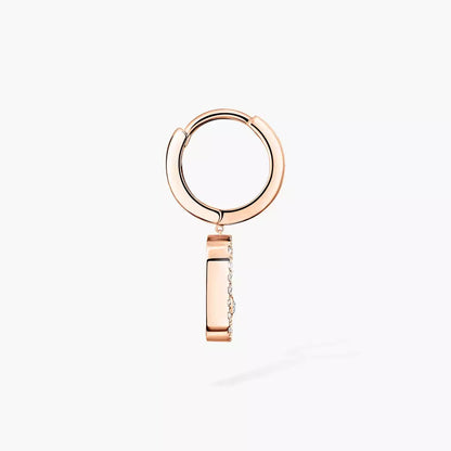 [Royal&Vicky]Move Uno Single Diamond Hoop Earring