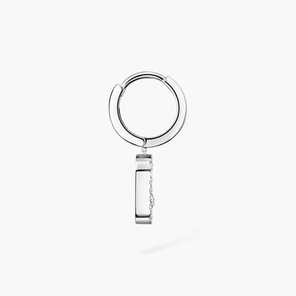 [Royal&Vicky]Move Uno Single Diamond Hoop Earring
