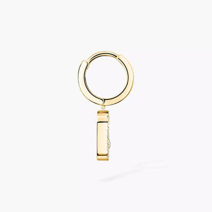 [Royal&Vicky]Move Uno Single Diamond Hoop Earring