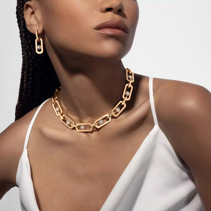 [Royal&Vicky]So Move XL Diamond Pendant Earrings