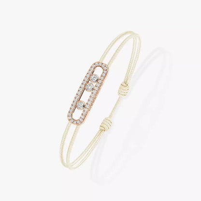 [Royal&Vicky]Messika Care(s) pink cord pavé bracelet