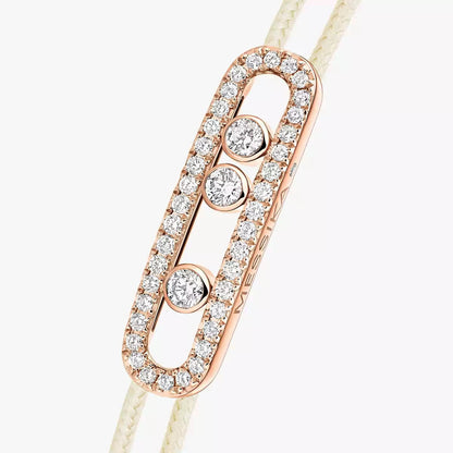 [Royal&Vicky]Messika Care(s) pink cord pavé bracelet