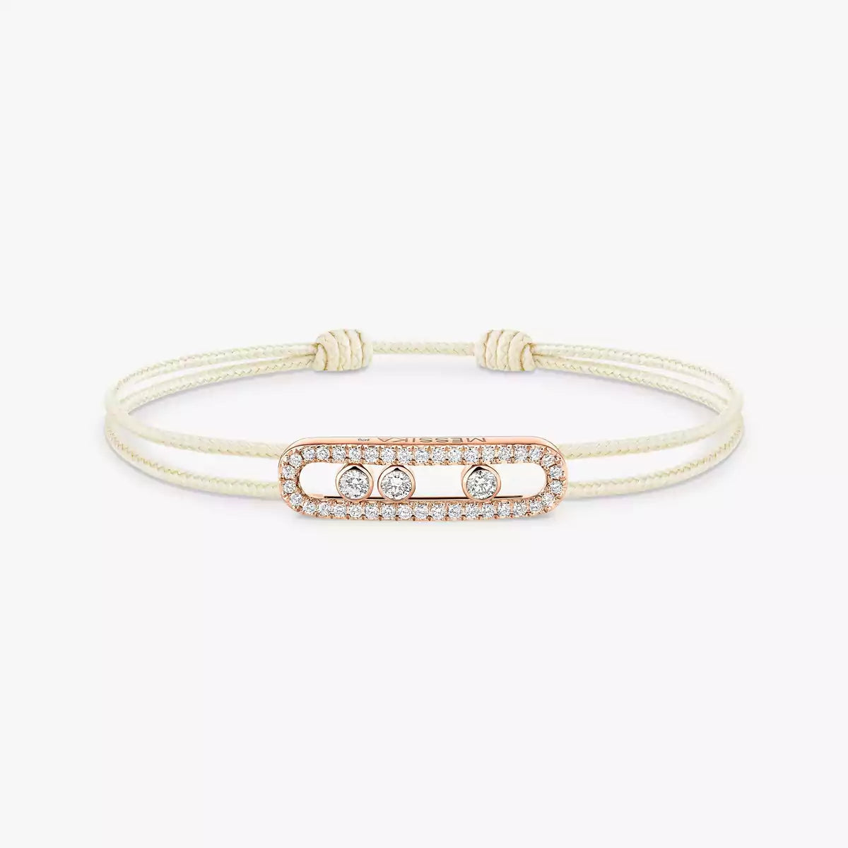 [Royal&Vicky]Messika Care(s) pink cord pavé bracelet