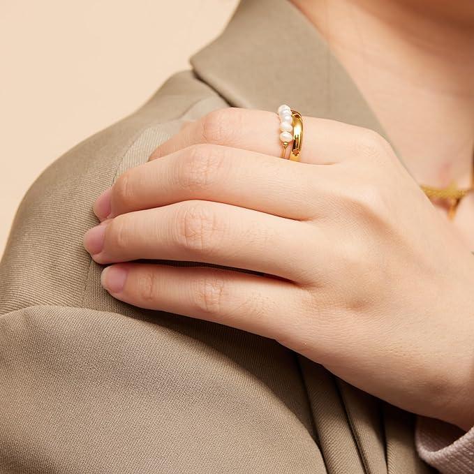 [Royal&Vicky]Magnolia Freshwater Pearl Gold Ring