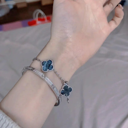 [Royal&Vicky]LUCKY CLOVER 5-MOTIF BRACELET - PIETERSITE COLLECTION