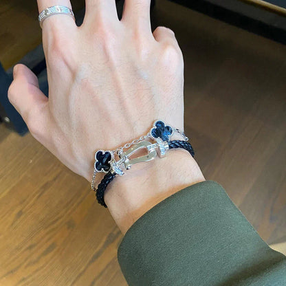 [Royal&Vicky]LUCKY CLOVER 5-MOTIF BRACELET - PIETERSITE COLLECTION