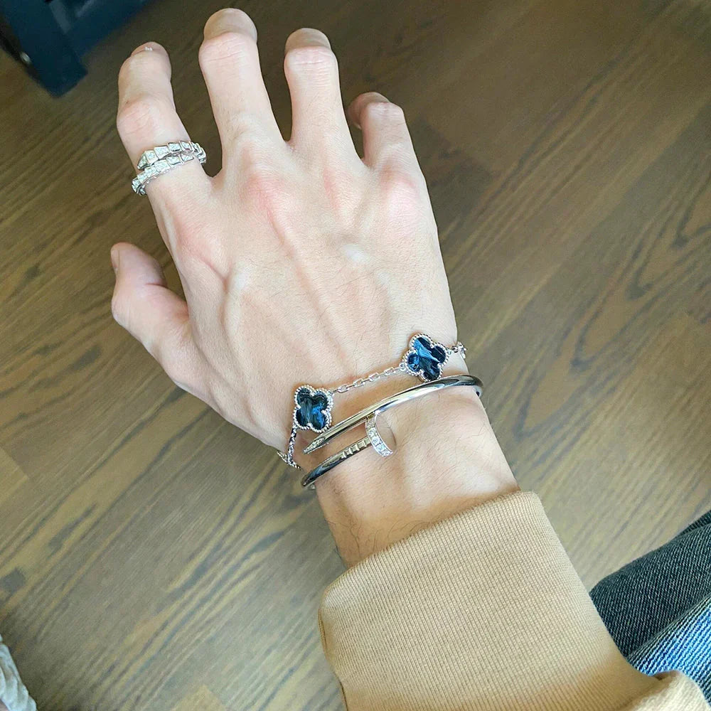 [Royal&Vicky]LUCKY CLOVER 5-MOTIF BRACELET - PIETERSITE COLLECTION