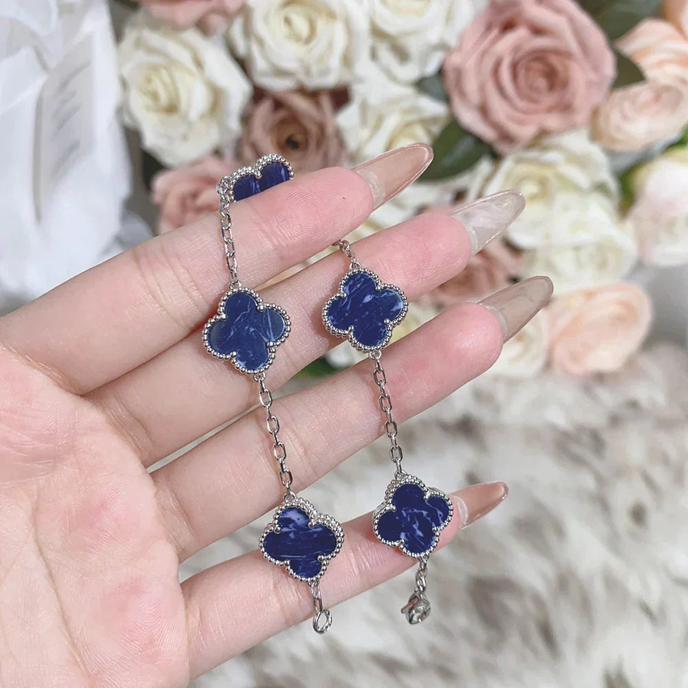 [Royal&Vicky]LUCKY CLOVER 5-MOTIF BRACELET - PIETERSITE COLLECTION
