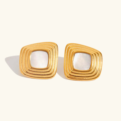 [Royal&Vicky]Sylvie Geometric Gold Earrings