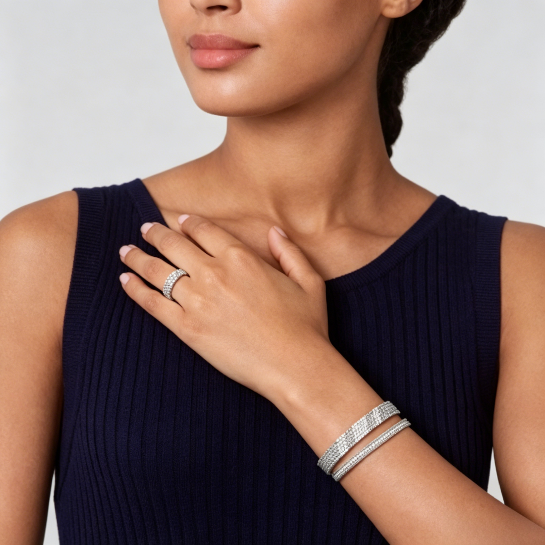 [Royal&Vicky] THREE-ROW DIAMOND RING