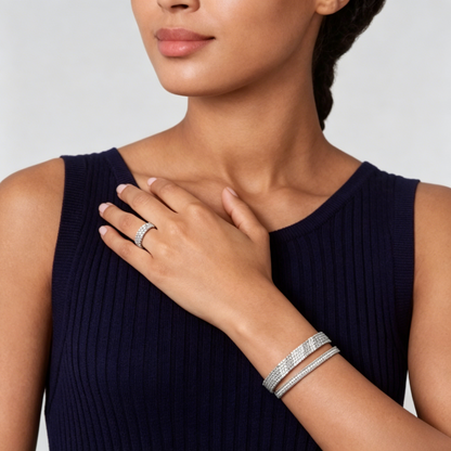[Royal&Vicky] THREE-ROW DIAMOND RING