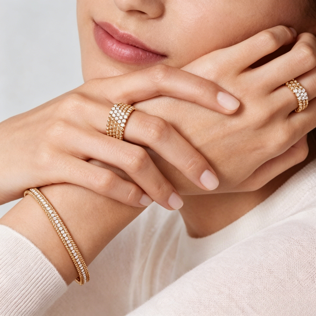 [Royal&Vicky] THREE-ROW DIAMOND RING