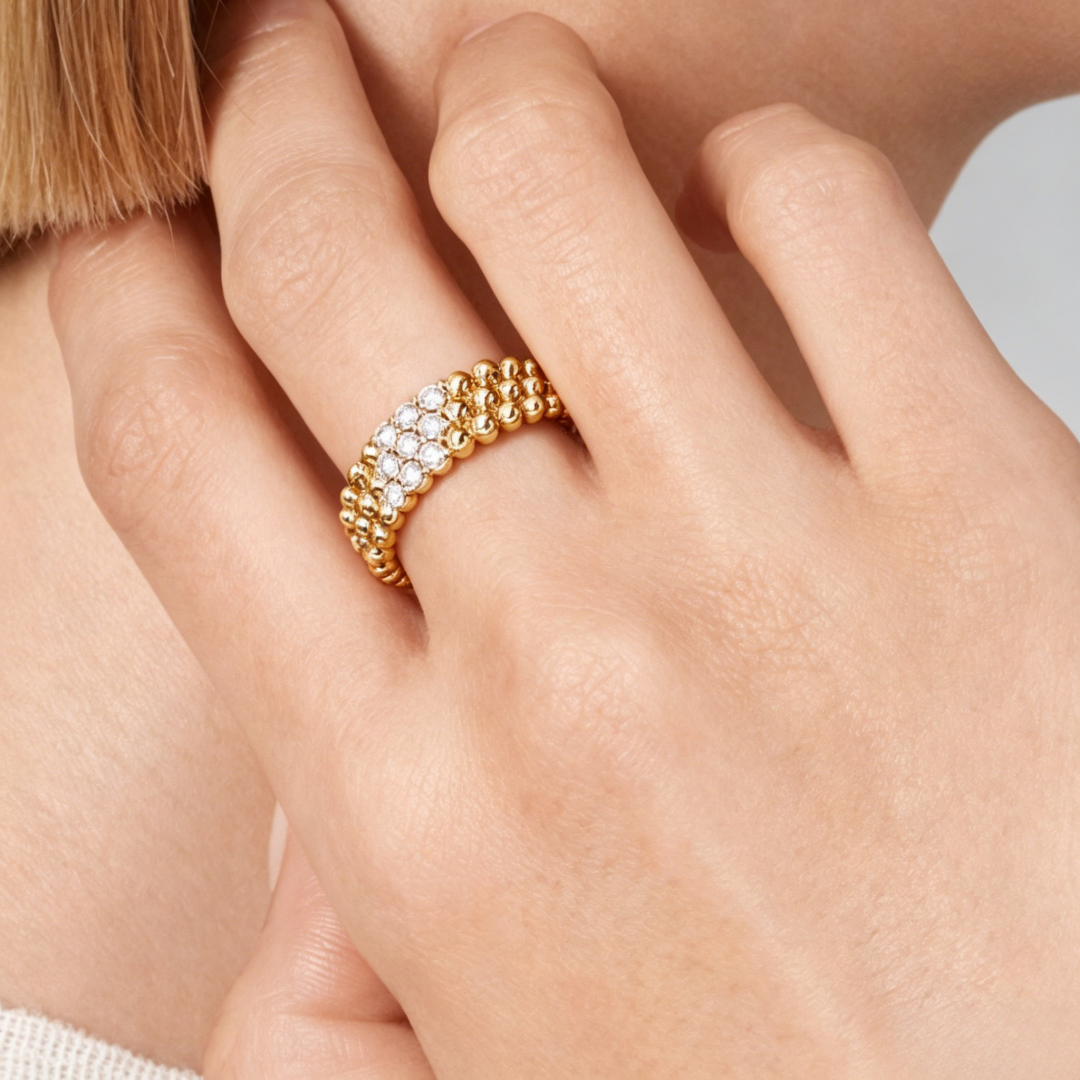 [Royal&Vicky] THREE-ROW DIAMOND RING