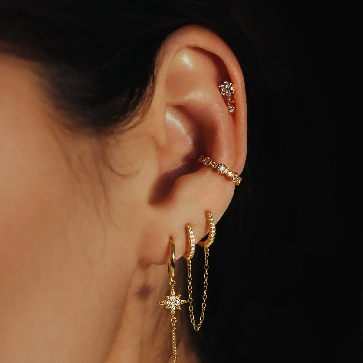 [Royal&Vicky]Roxanne Round Back Diamond Stud